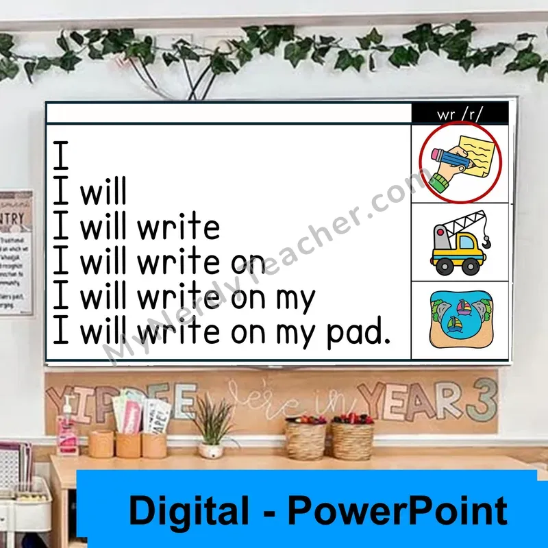 wr Silent Letter (/r/) Sentence Pyramids — Digital Fluency Practice