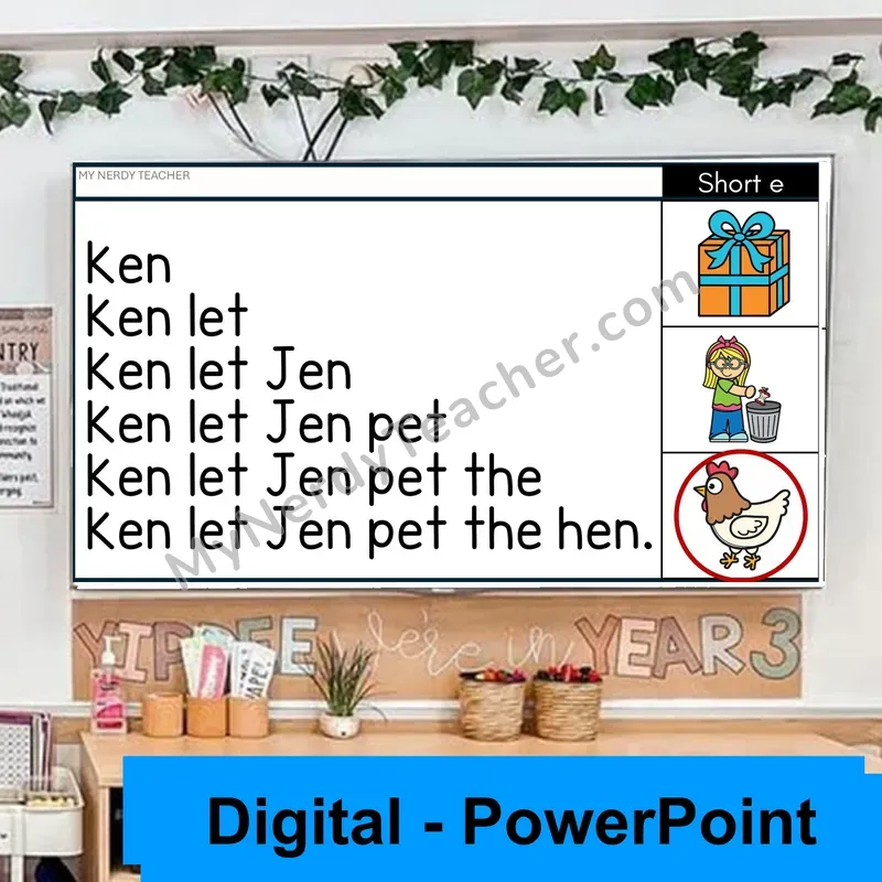 Short E CVC Review Sentence Pyramids — Digital Fluency Practice