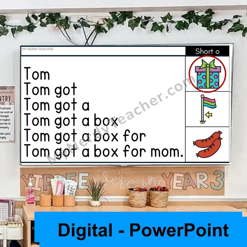 Short O CVC Review Sentence Pyramids — Digital Fluency Practice