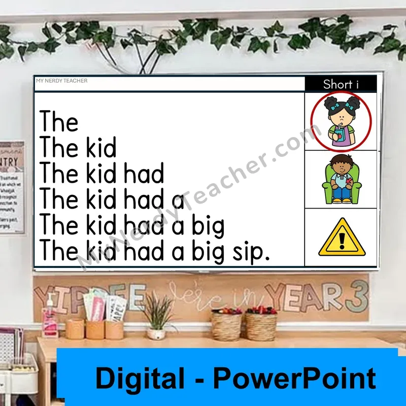 Short I CVC Review Sentence Pyramids — Digital Fluency Practice