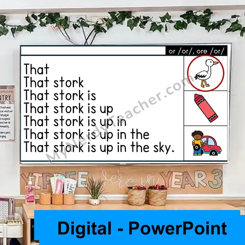 or and ore (R-Controlled) Sentence Pyramids — Digital Fluency Practice