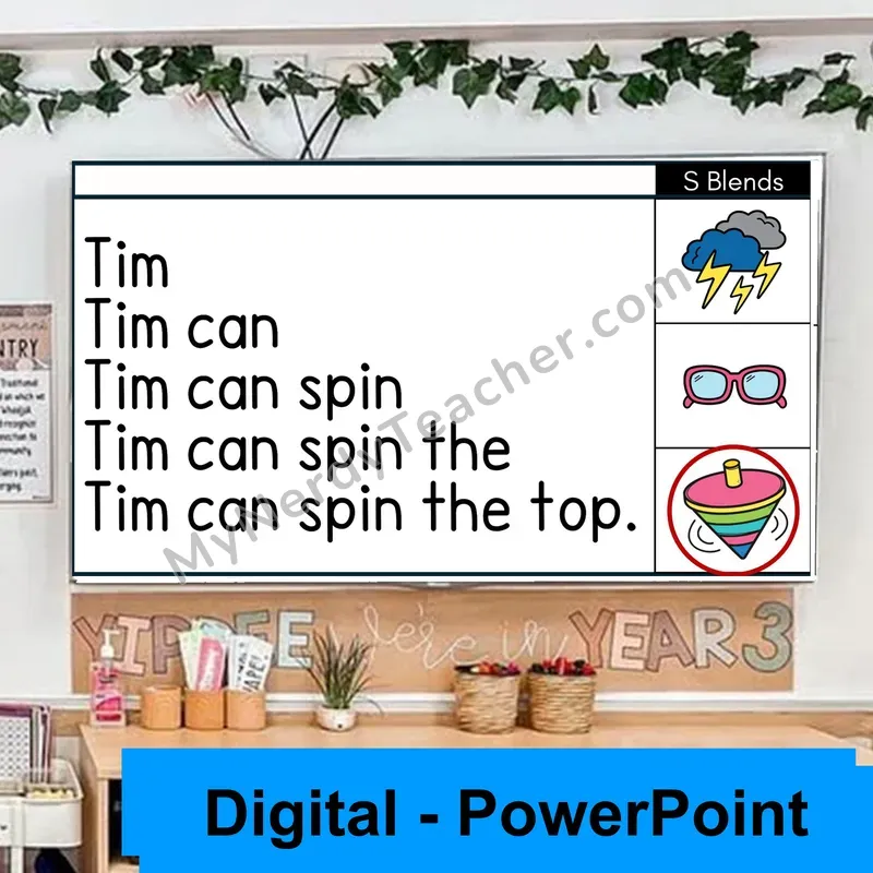 S-Blends Sentence Pyramids — Digital Fluency Practice