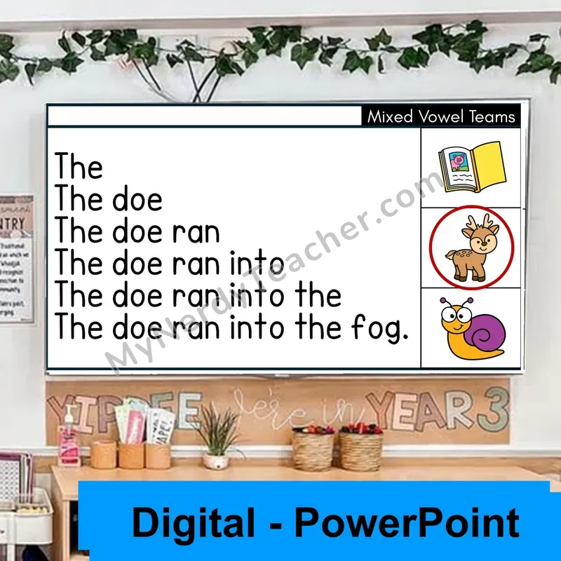 Mixed Vowel Teams Review Sentence Pyramids — Digital Fluency Practice