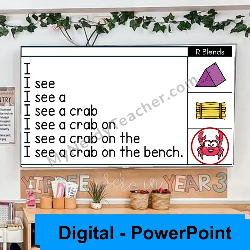 R-Blends Sentence Pyramids — Digital Fluency Practice