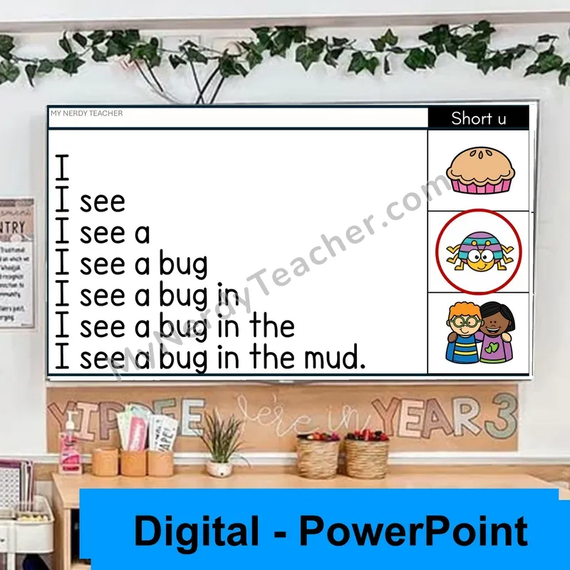 Short U CVC Review Sentence Pyramids — Digital Fluency Practice