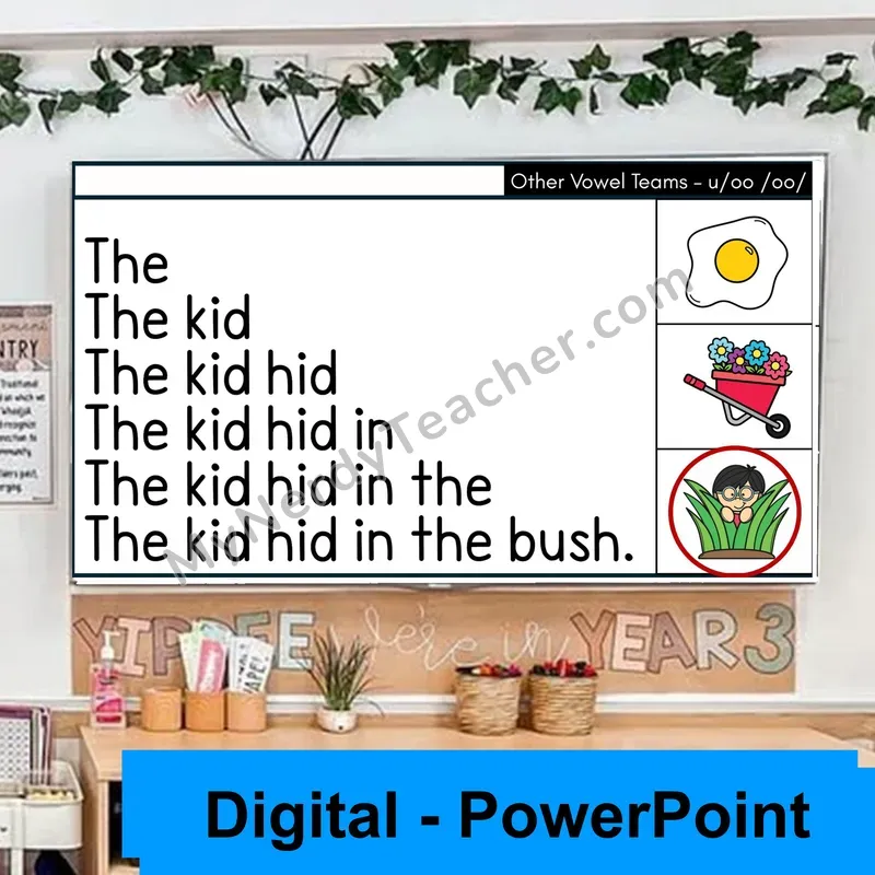 Vowel Teams u, oo (/oo/) Sentence Pyramids — Digital Fluency Practice