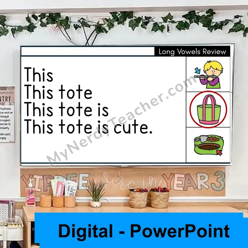 Long Vowels Review (VCe) Sentence Pyramids — Digital Fluency Practice