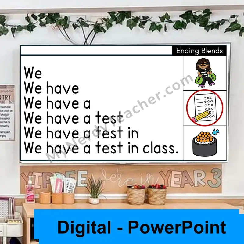 Ending Blends Sentence Pyramids — Digital Fluency Practice