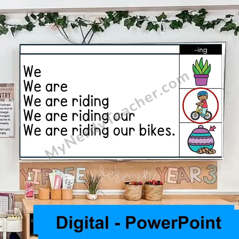 Inflectional Ending -ing Sentence Pyramids — Digital Fluency Practice