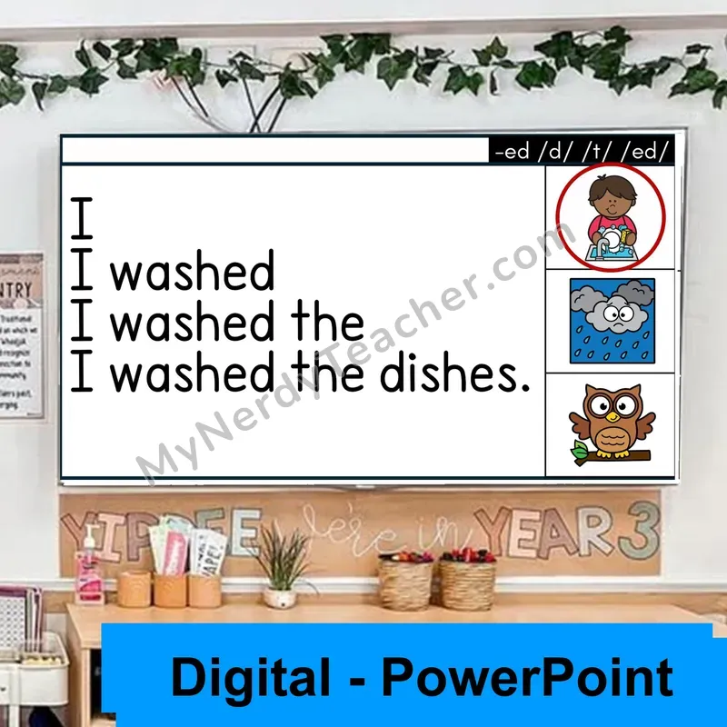 Inflectional Ending -ed Sentence Pyramids — Digital Fluency Practice