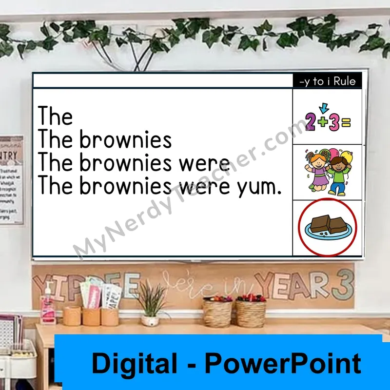 -y to i Rule Sentence Pyramids — Digital Fluency Practice