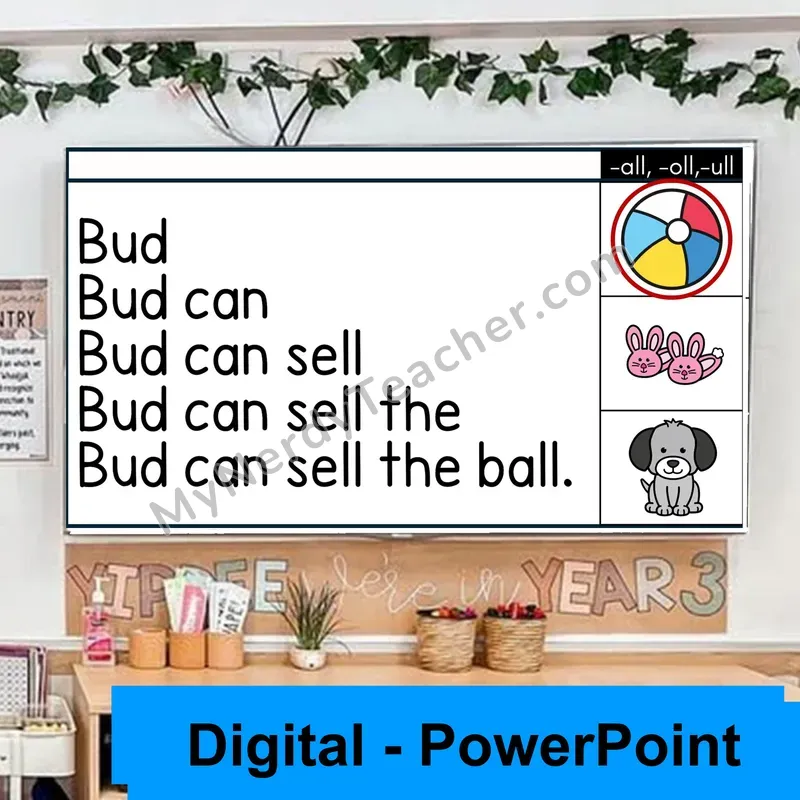 -all, -oll, -ull Endings Sentence Pyramids — Digital Fluency Practice