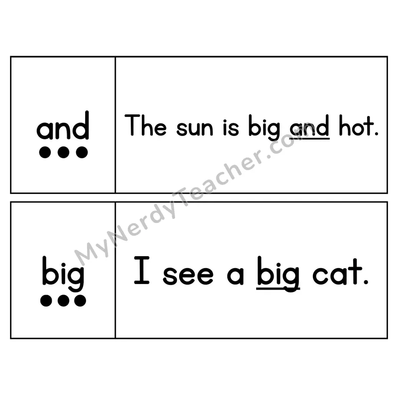 Editable Sight Word Flash Cards with Sentences (PowerPoint)