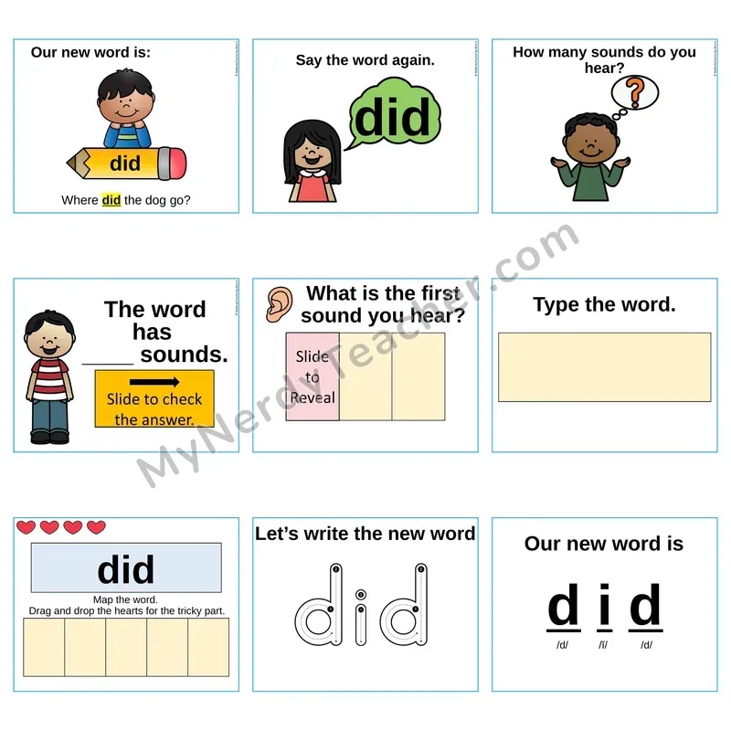 Heart Word Slides Sight Word — did (Editable PowerPoint Lesson)