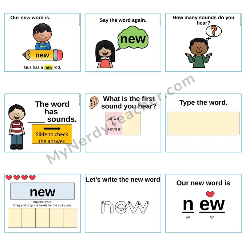 Heart Word Slides Sight Word — new (Editable PowerPoint Lesson)