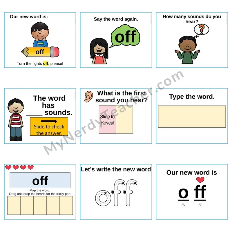 Heart Word Slides Sight Word — off (Editable PowerPoint Lesson)