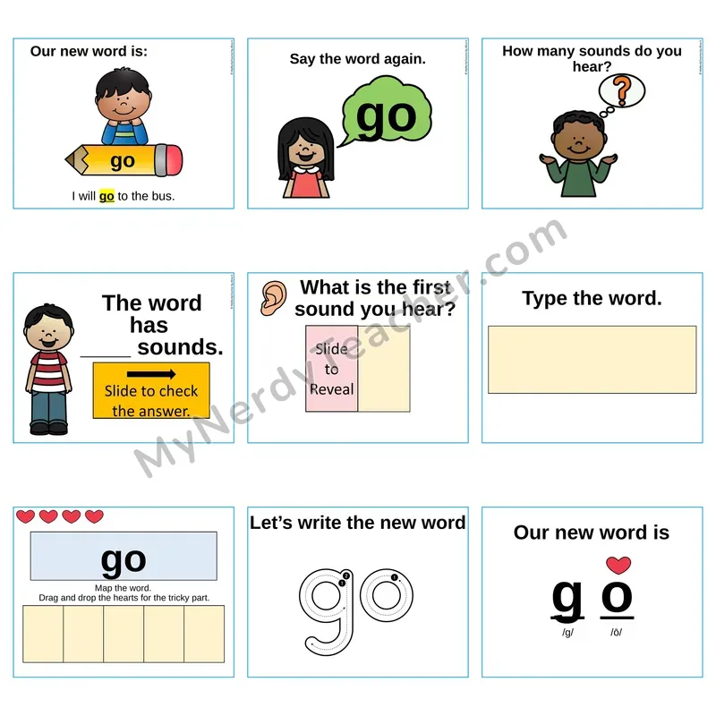 Heart Word Slides Sight Word — go (Editable PowerPoint Lesson)