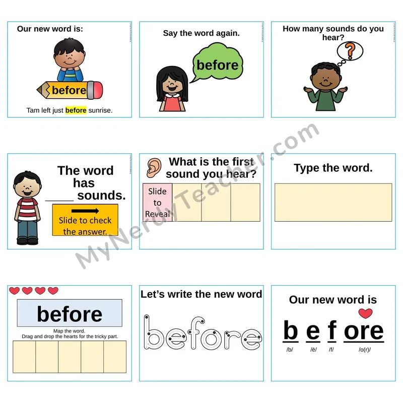 Heart Word Slides Sight Word — before (Editable PowerPoint Lesson)