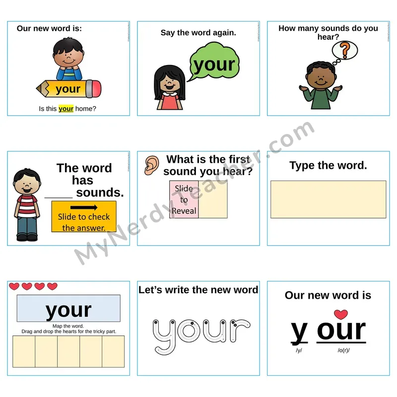 Heart Word Slides Sight Word — your (Editable PowerPoint Lesson)