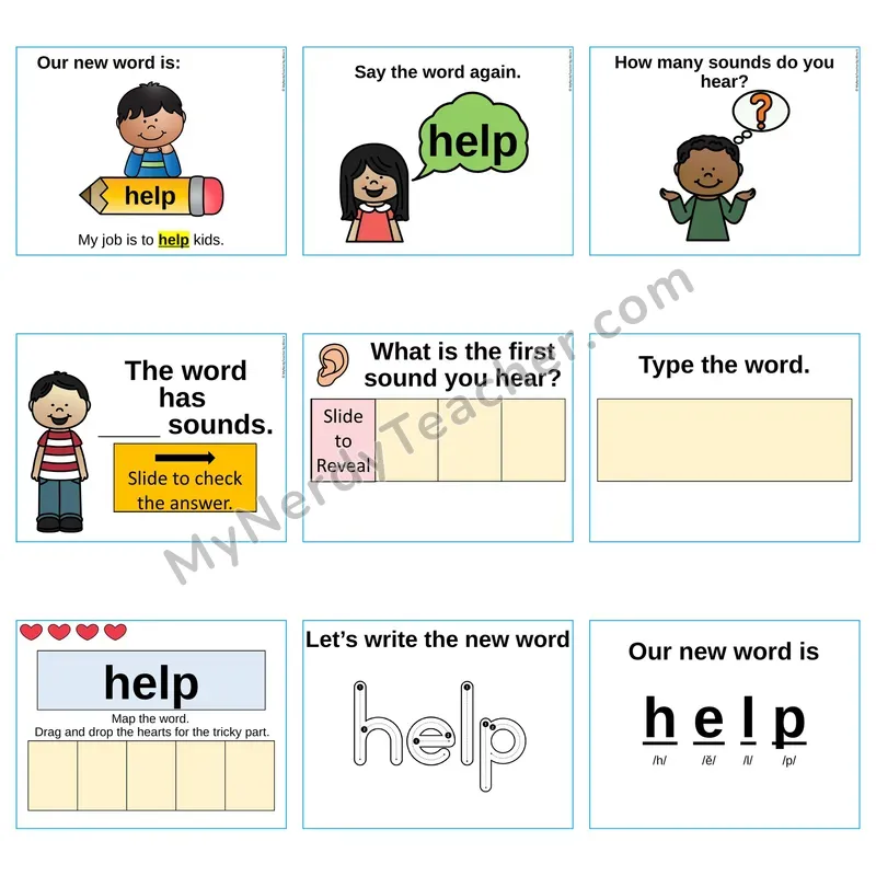 Heart Word Slides Sight Word — help (Editable PowerPoint Lesson)