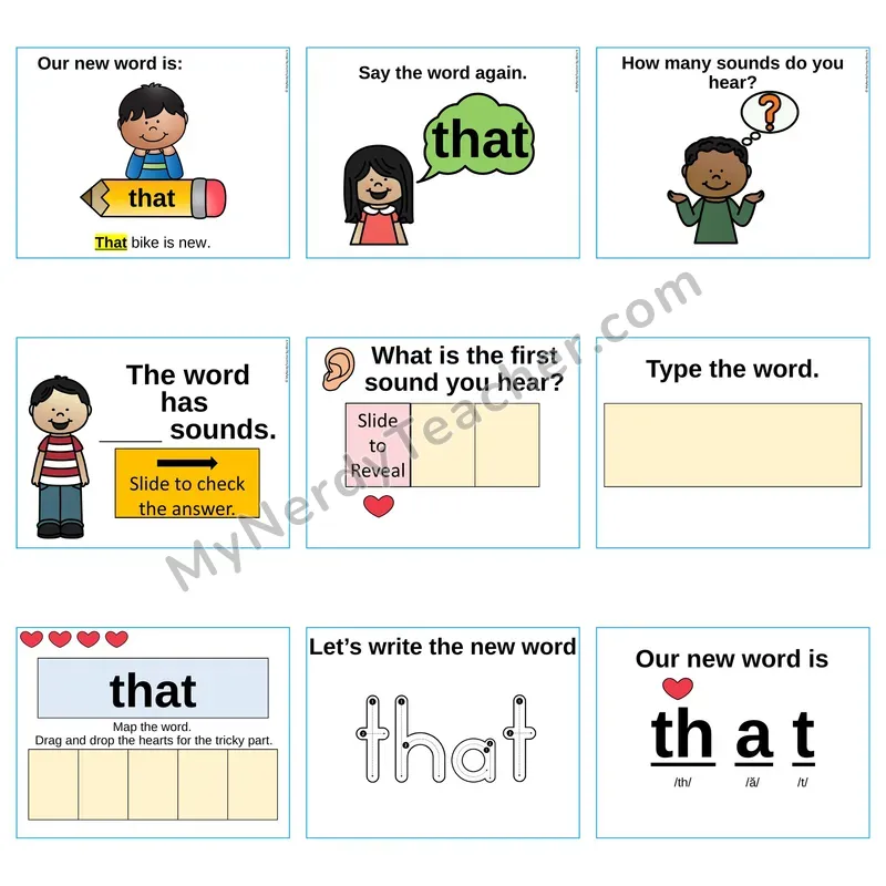 Heart Word Slides Sight Word — that (Editable PowerPoint Lesson)