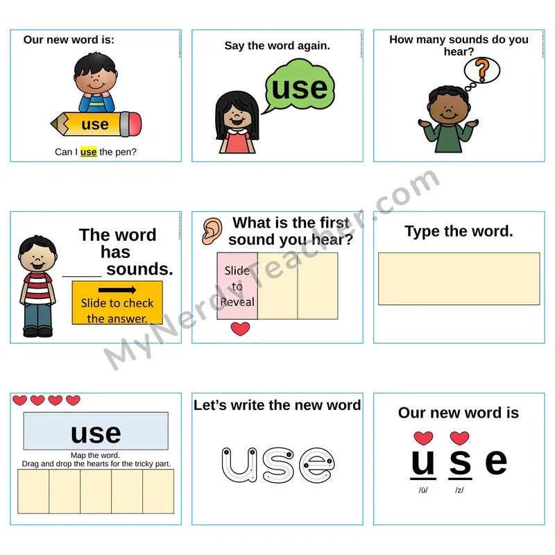 Heart Word Slides Sight Word — use (Editable PowerPoint Lesson)