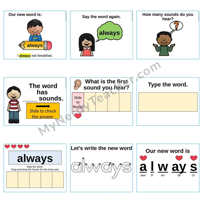 Heart Word Slides Sight Word — always (Editable PowerPoint Lesson)