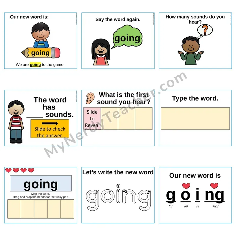 Heart Word Slides Sight Word — going (Editable PowerPoint Lesson)