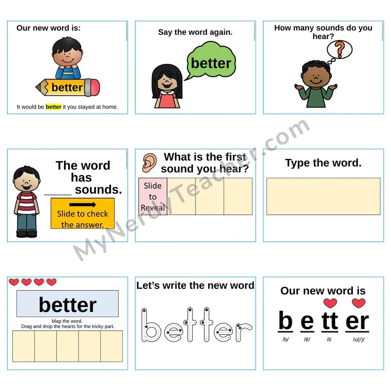 Heart Word Slides Sight Word — better (Editable PowerPoint Lesson)