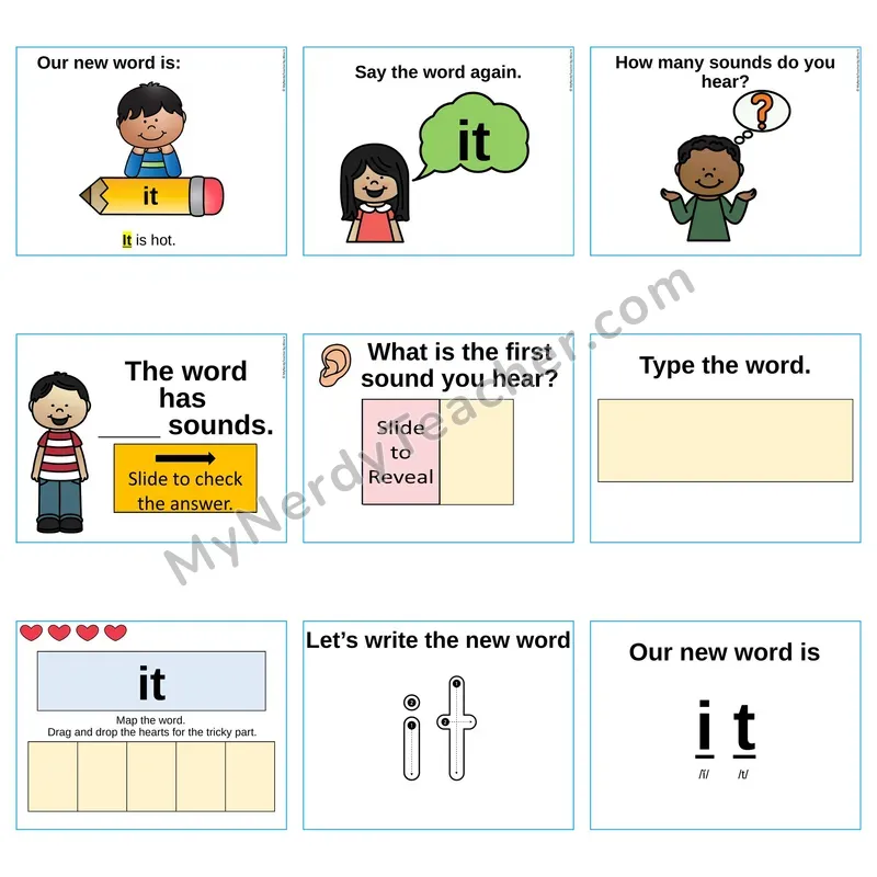 Heart Word Slides Sight Word — it (Editable PowerPoint Lesson)