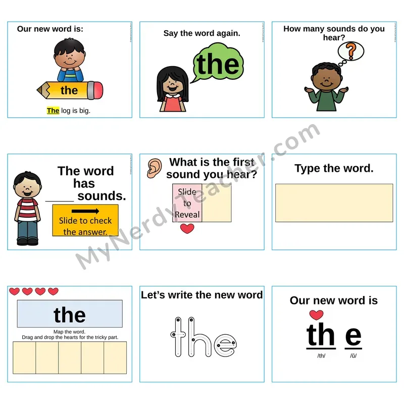 Heart Word Slides Sight Word — the (Editable PowerPoint Lesson)