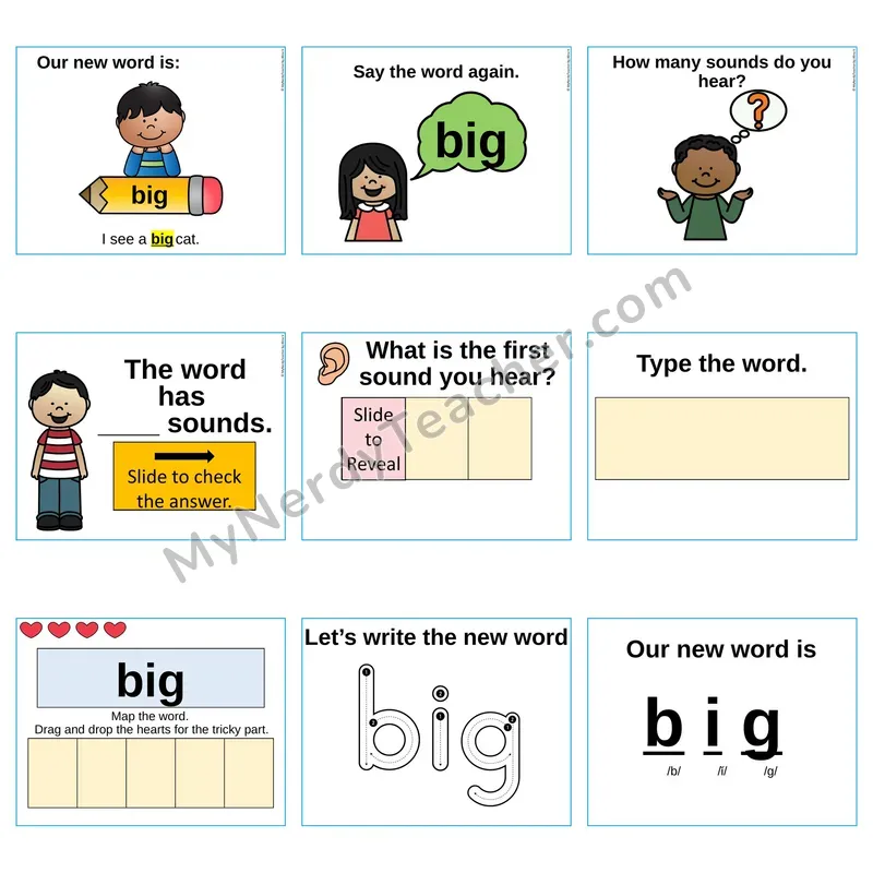 Heart Word Slides Sight Word — big (Editable PowerPoint Lesson)