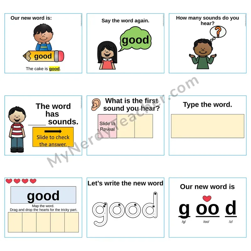 Heart Word Slides Sight Word — good (Editable PowerPoint Lesson)