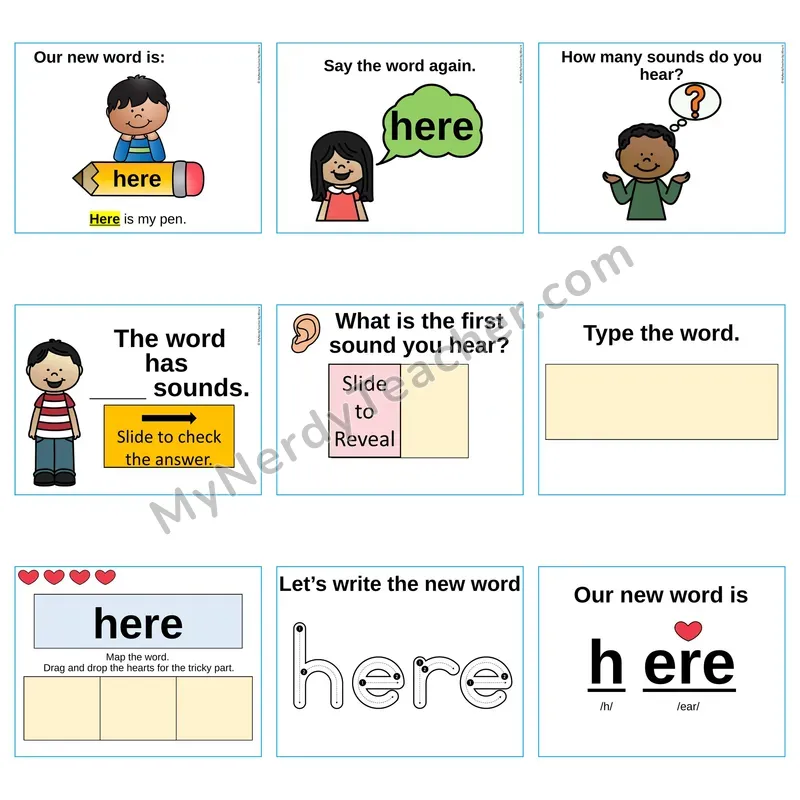 Heart Word Slides Sight Word — here (Editable PowerPoint Lesson)