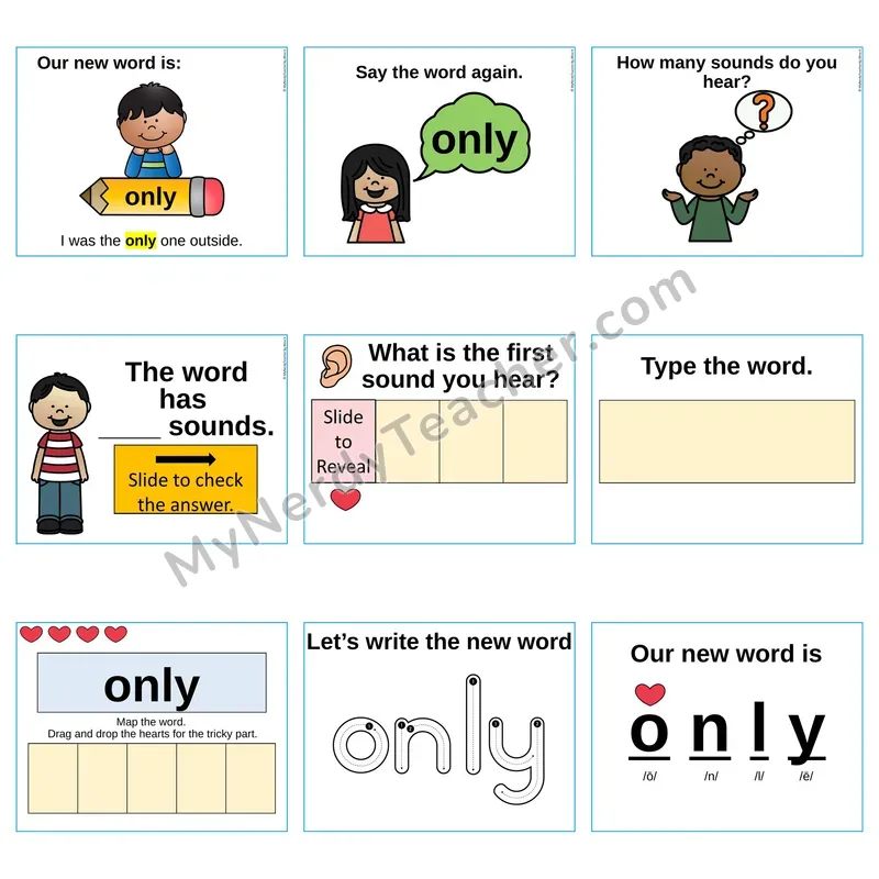 Heart Word Slides Sight Word — only (Editable PowerPoint Lesson)