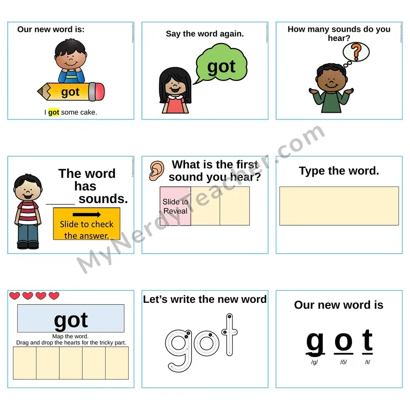 Heart Word Slides Sight Word — got (Editable PowerPoint Lesson)