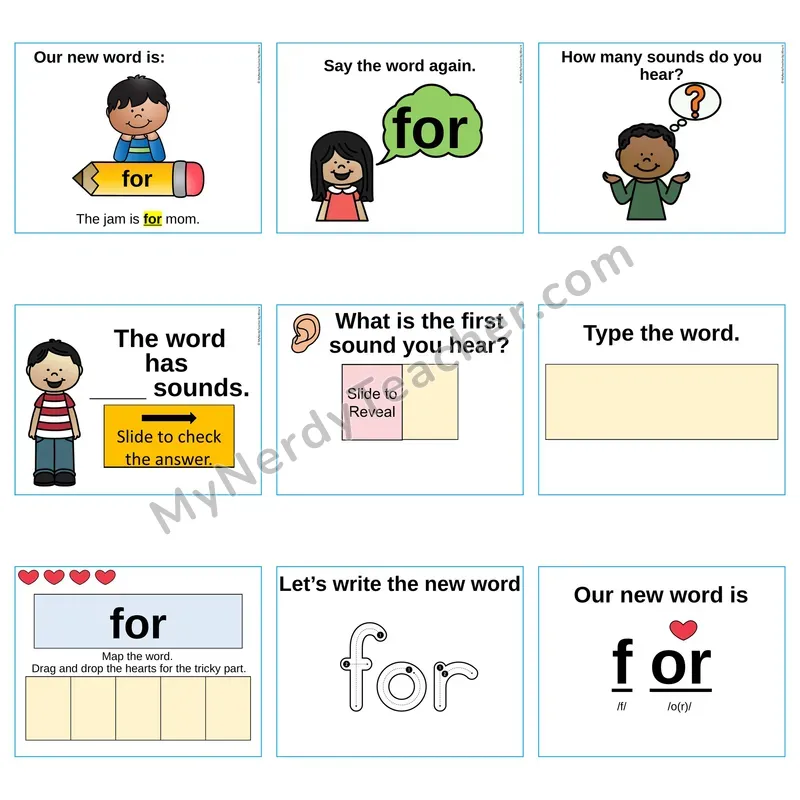 Heart Word Slides Sight Word — for (Editable PowerPoint Lesson)