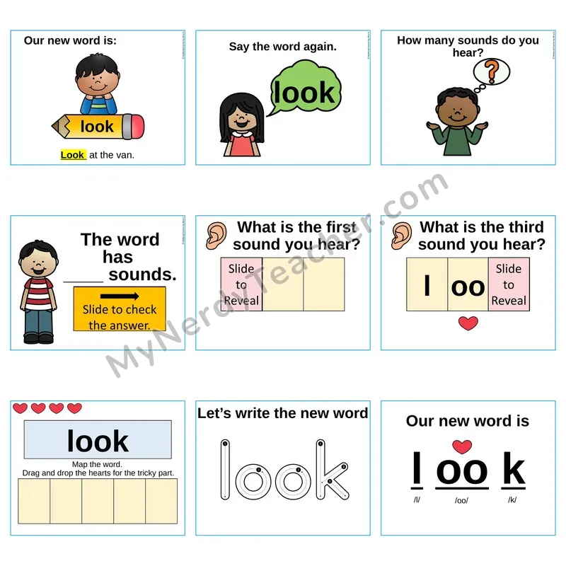 Heart Word Slides Sight Word — look (Editable PowerPoint Lesson)