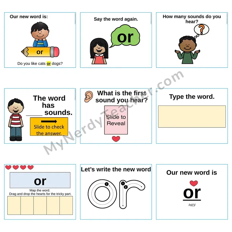 Heart Word Slides Sight Word — or (Editable PowerPoint Lesson)