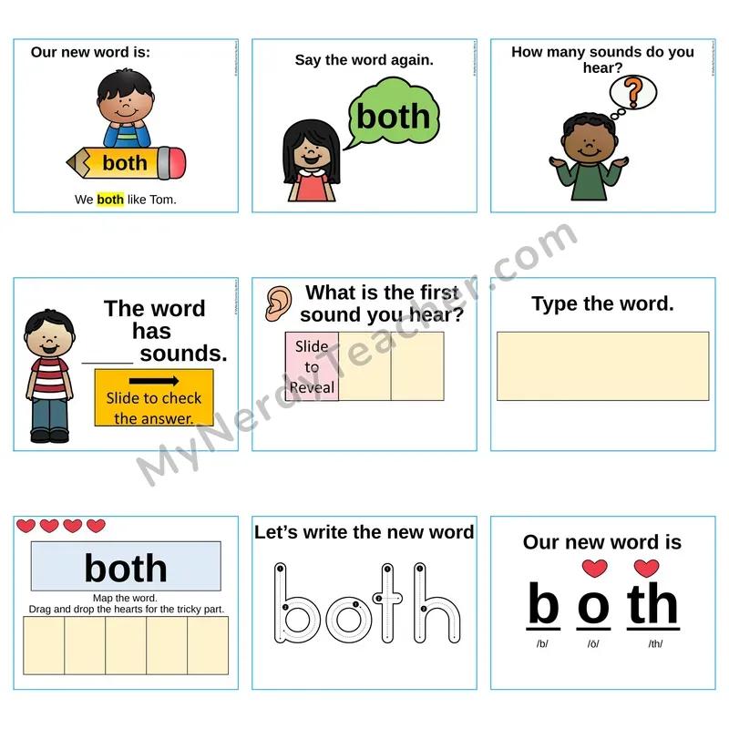 Heart Word Slides Sight Word — both (Editable PowerPoint Lesson)