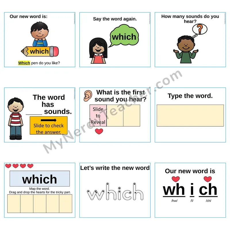 Heart Word Slides Sight Word — which (Editable PowerPoint Lesson)