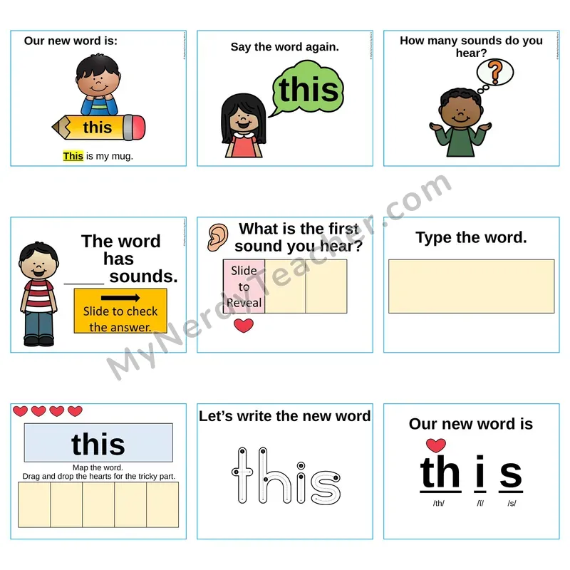 Heart Word Slides Sight Word — this (Editable PowerPoint Lesson)