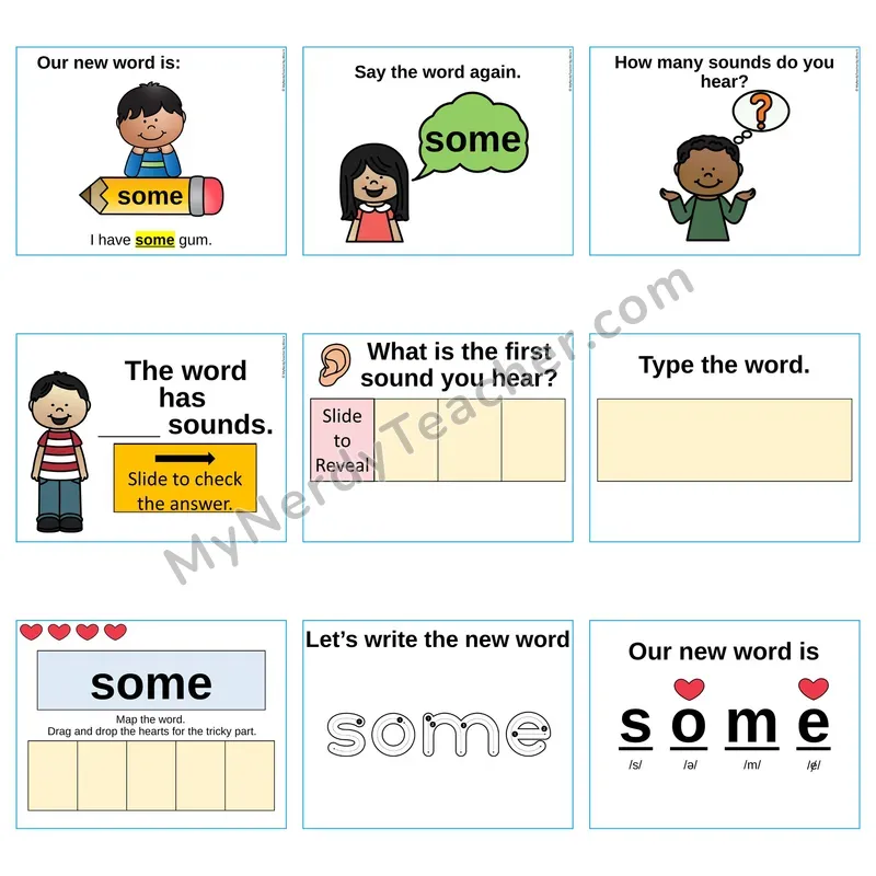 Heart Word Slides Sight Word — some (Editable PowerPoint Lesson)