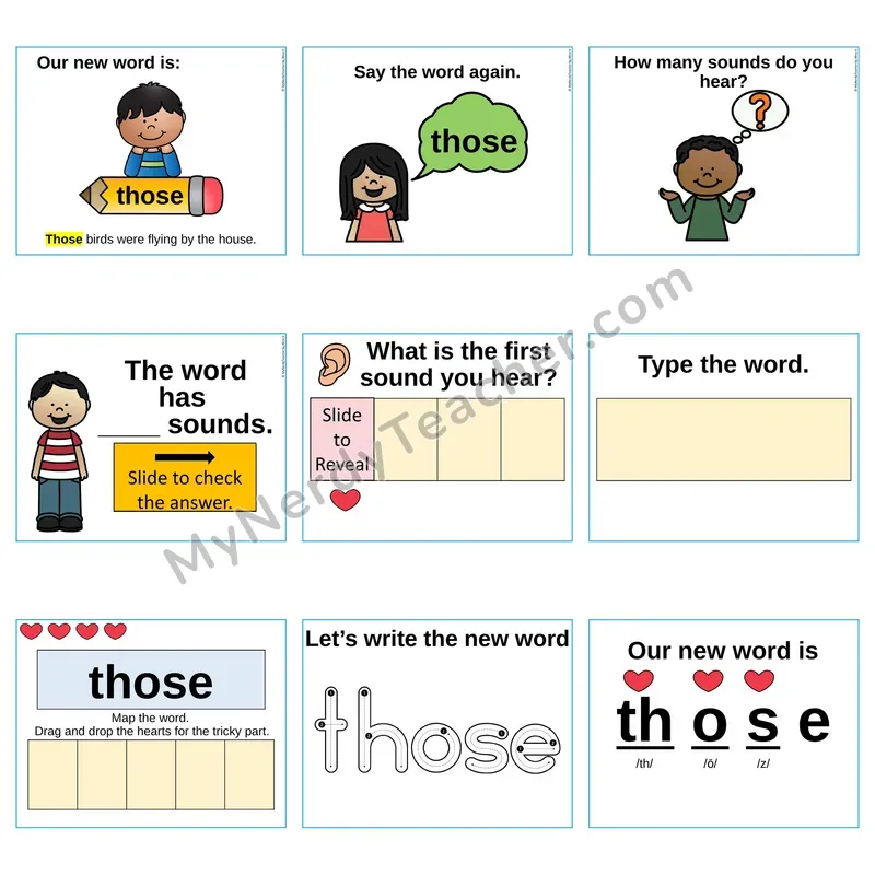 Heart Word Slides Sight Word — those (Editable PowerPoint Lesson)