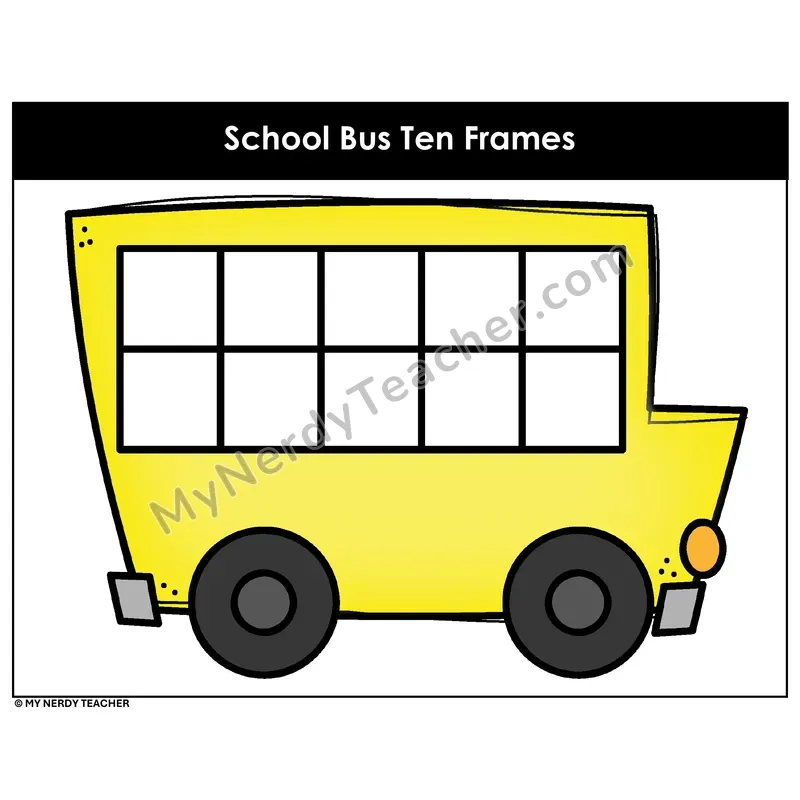 School Bus Ten Frame — Counting Within 10 (Color)