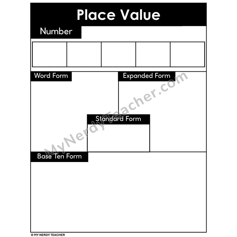 Place Value Mat - 5-Digit Base Ten Form