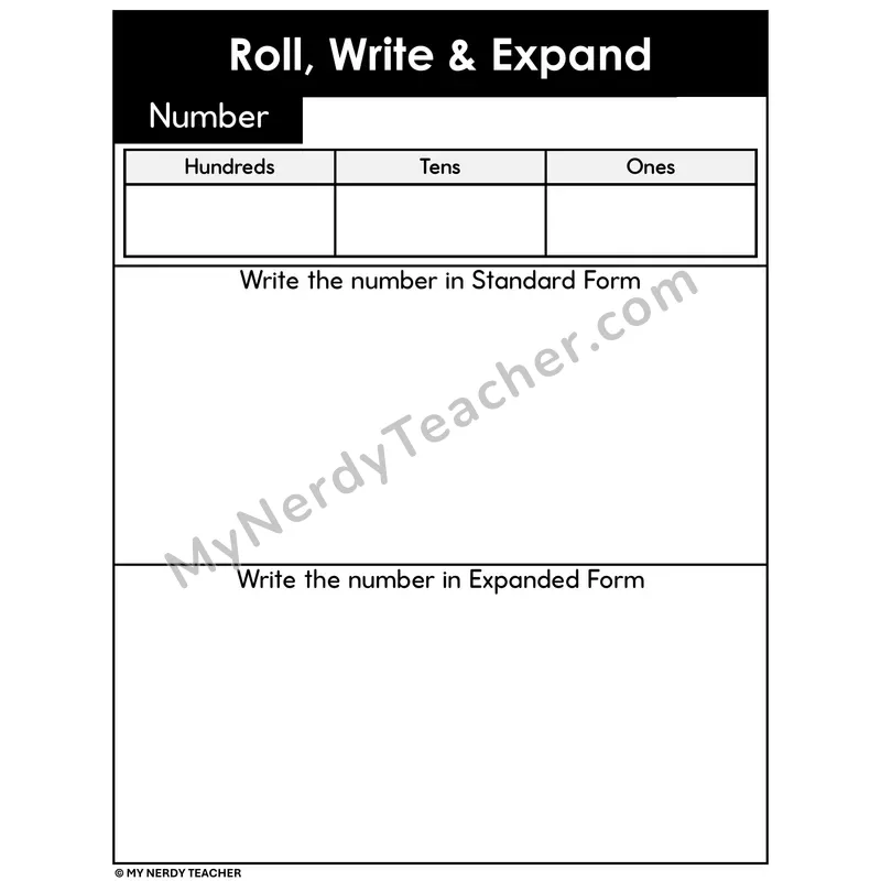Roll Write and Expand Mat - 3-Digit