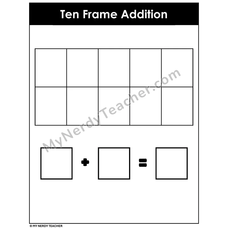Ten Frame Addition Mat — Single Ten Frame