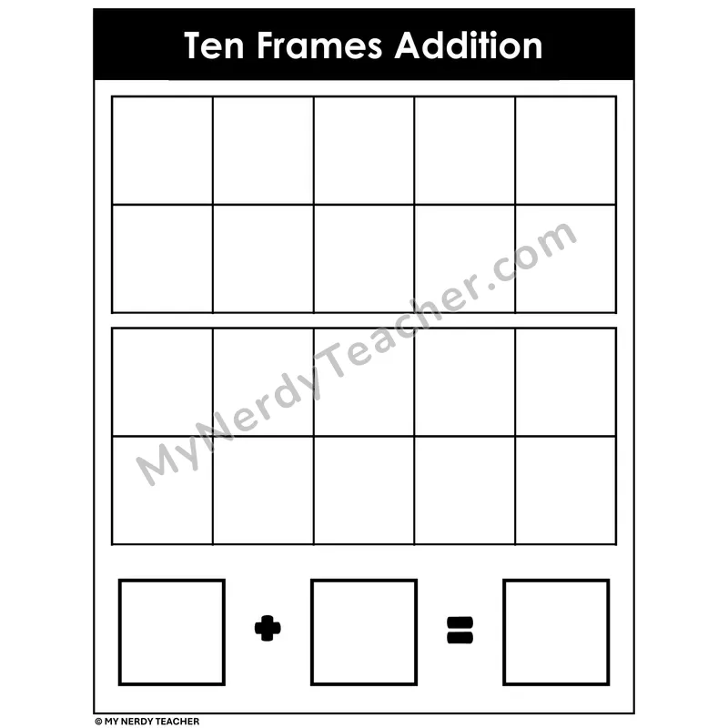 Ten Frames Addition Mat — Double Ten Frame