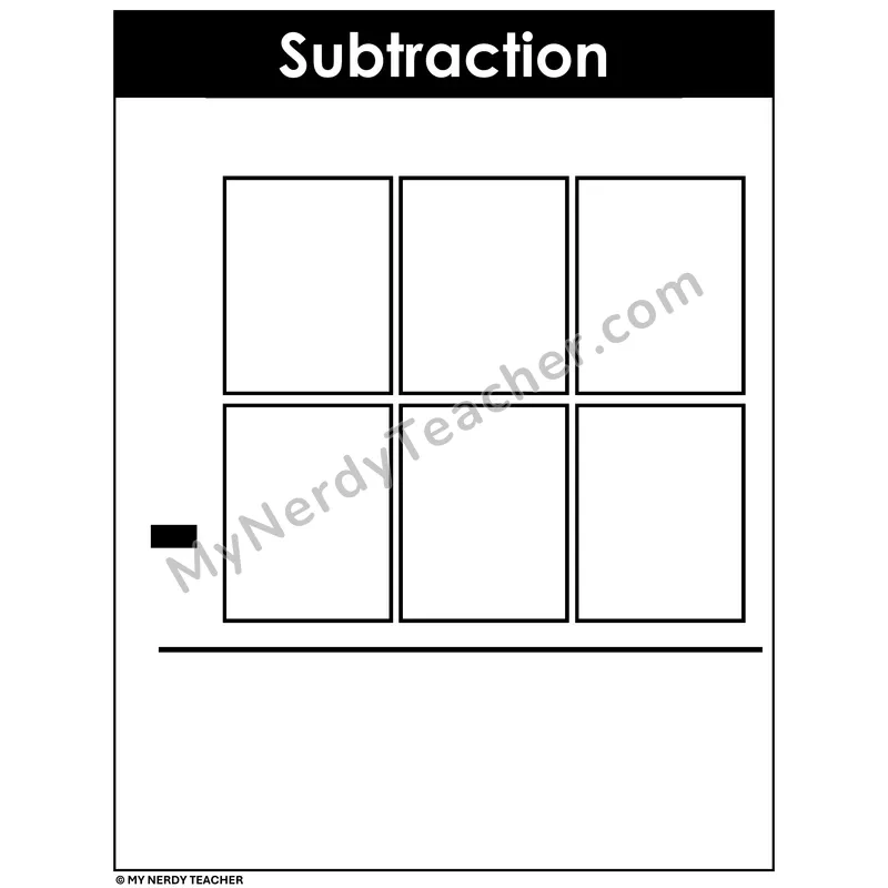 Three-Digit Subtraction Mat — Column Format with Workspace